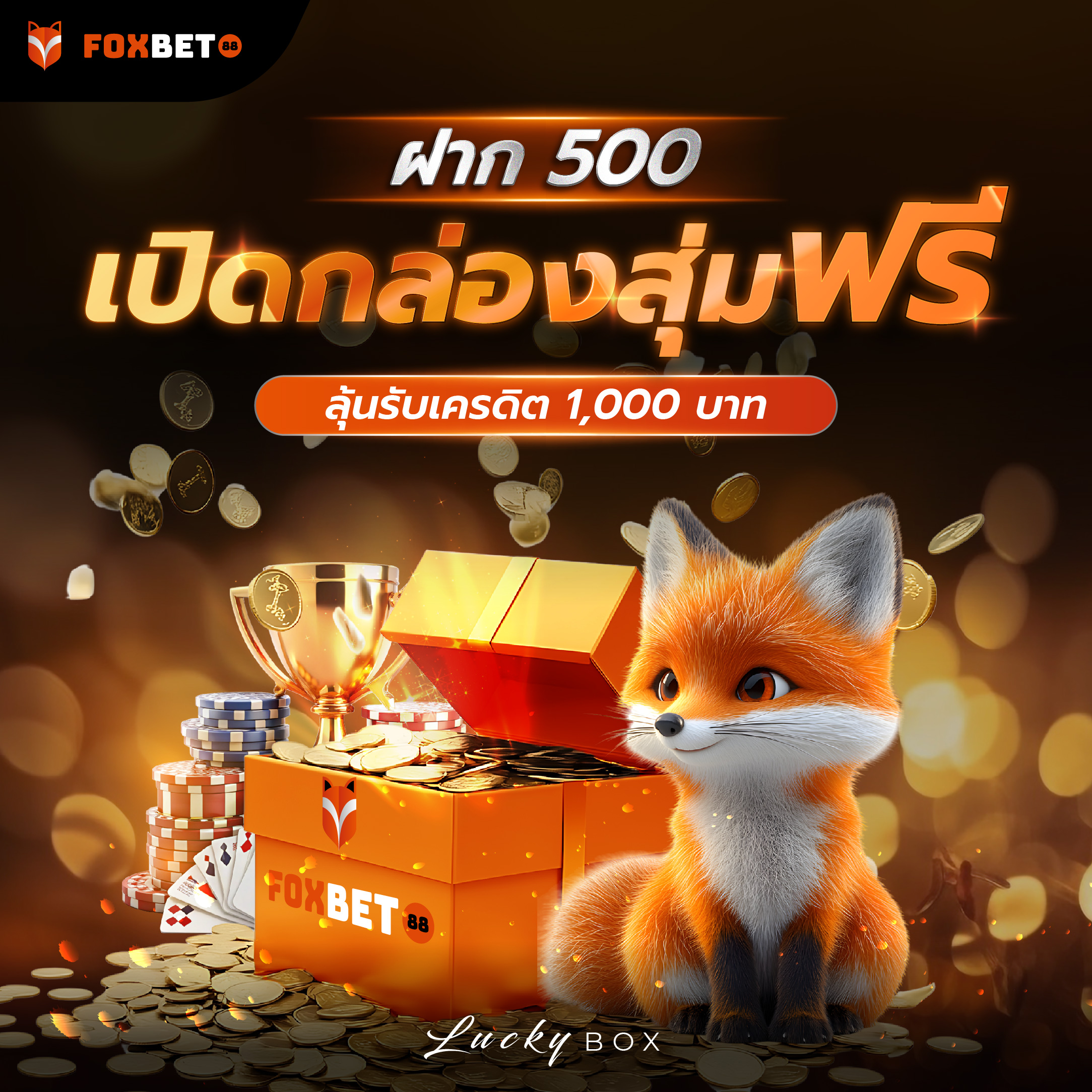 ฝาก 500 เปิดกล่องสุ่มฟรี ลุ้นเครดิตสูงสุด 1,000 บาท